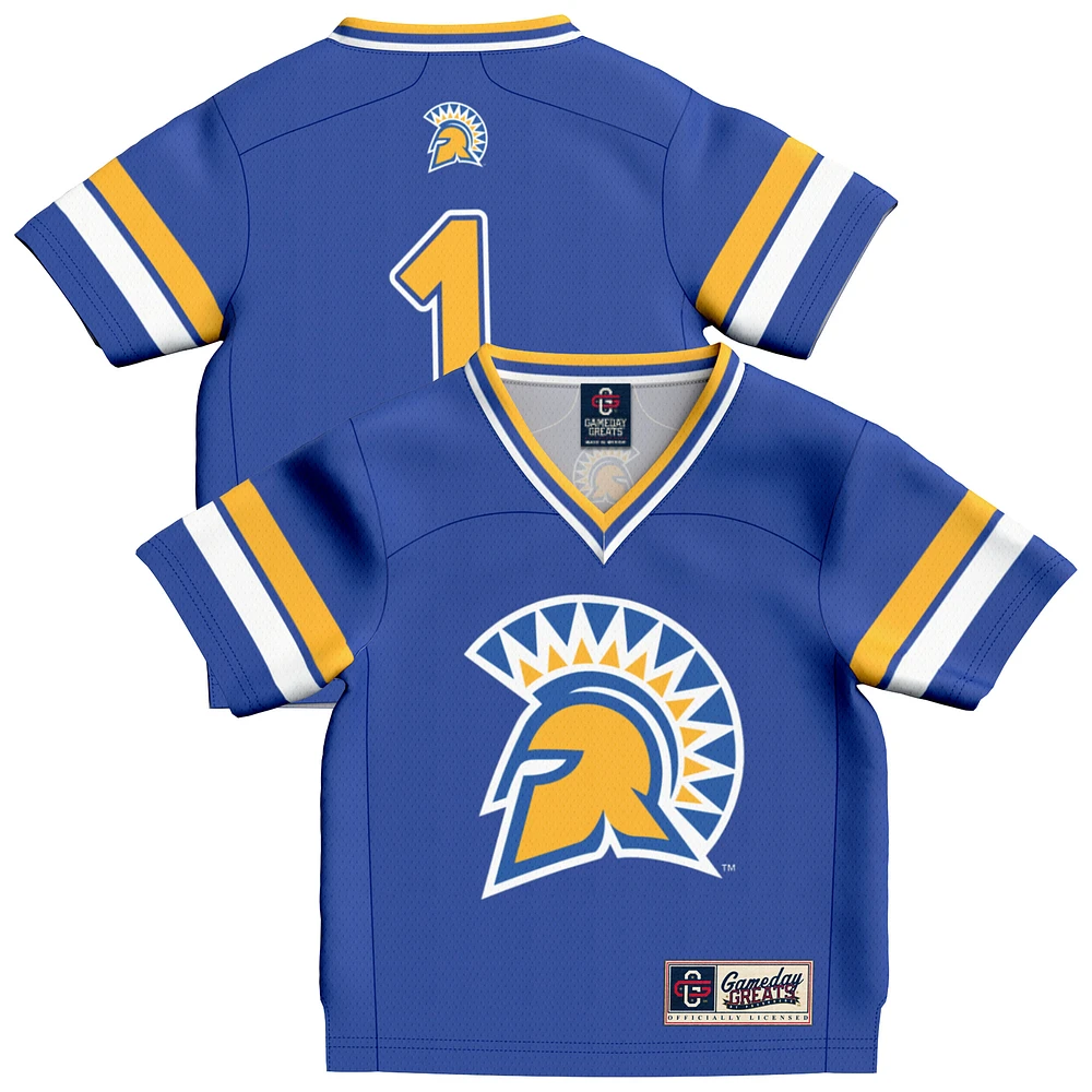 Toddler GameDay Greats #1 Royal San Jose State Spartans Collegiate Football Fashion Jersey