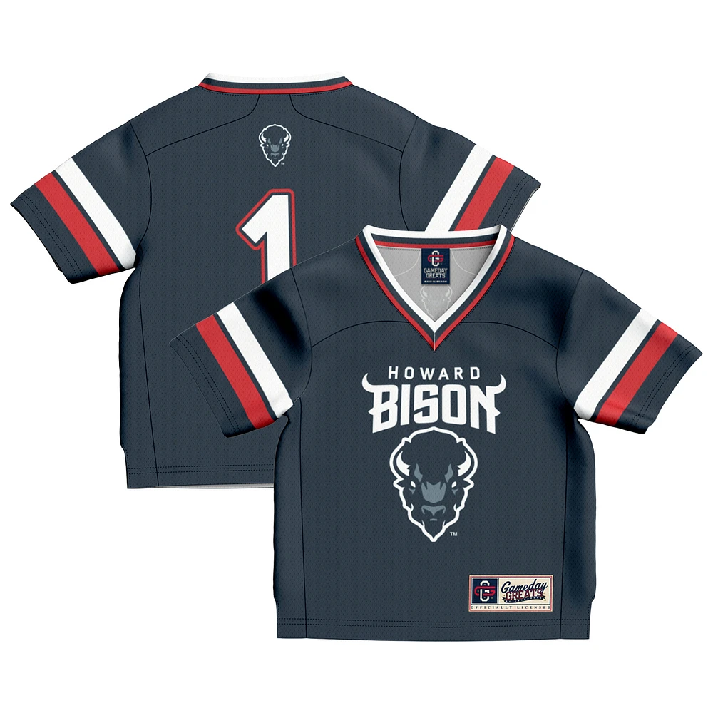 Toddler GameDay Greats #1 Navy Howard Bison Collegiate Football Fashion Jersey