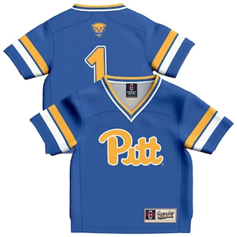 Toddler GameDay Greats #1 Royal Pitt Panthers Collegiate Football Fashion Jersey