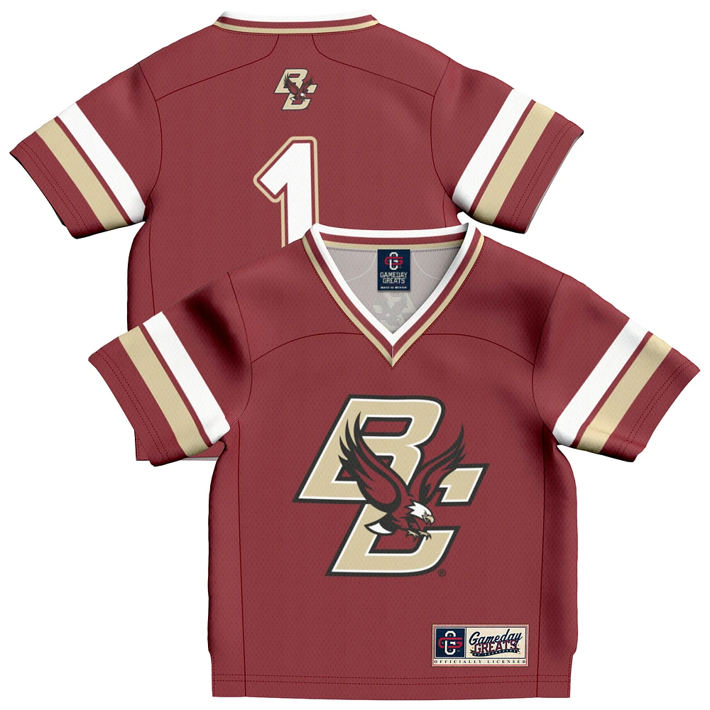 Toddler GameDay Greats #1 Maroon Boston College Eagles Collegiate Football Fashion Jersey
