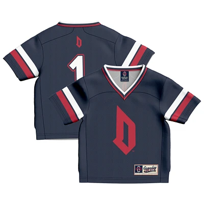 Toddler GameDay Greats #1 Blue Duquesne Dukes Collegiate Football Fashion Jersey
