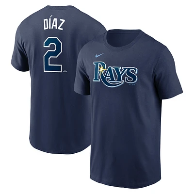 Men's Nike Yandy Diaz Navy Tampa Bay Rays Fuse Name & Number T-Shirt