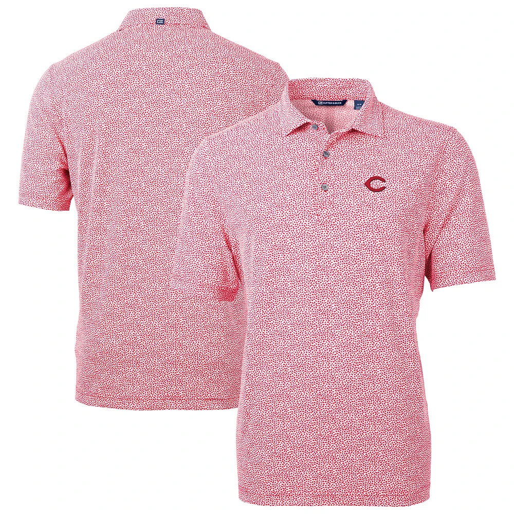 Men's Cutter & Buck Red Cincinnati Reds Virtue Eco Pique Botanical Recycled Polo