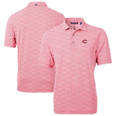 Men's Cutter & Buck Red Cincinnati Reds Virtue Eco Pique Botanical Recycled Polo