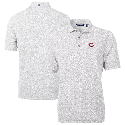 Men's Cutter & Buck Gray Cincinnati Reds Virtue Eco Pique Botanical Recycled Polo
