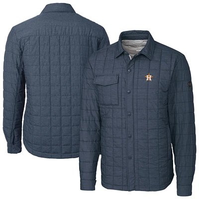Men's Cutter & Buck Anthracite Houston Astros Rainier PrimaLoft Eco Insulated Quilted Full-Zip Shacket