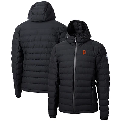 Men's Cutter & Buck Black San Francisco Giants Mission Ridge Repreve® Eco Insulated Full-Zip Hooded Puffer Jacket