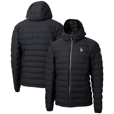 Men's Cutter & Buck Black Los Angeles Dodgers Mission Ridge Repreve® Eco Insulated Full-Zip Hooded Puffer Jacket