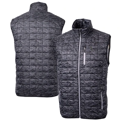 Men's Cutter & Buck Black Chicago White Sox Rainer Eco Insulated PrimaLoft Full-Zip Puffer Vest