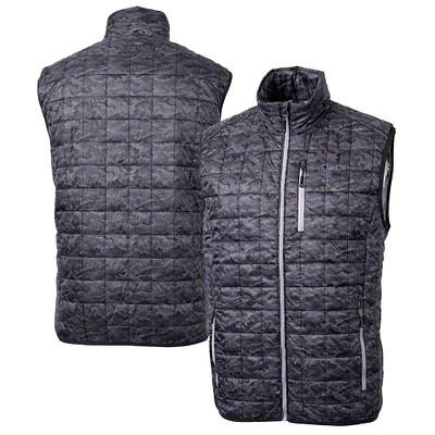 Men's Cutter & Buck Black Colorado Rockies Rainer Eco Insulated PrimaLoft Full-Zip Puffer Vest