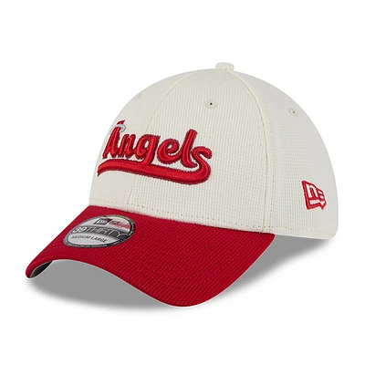 Men's New Era Cream/Red Los Angeles Angels City Connect Batting Practice 39THIRTY Flex Hat