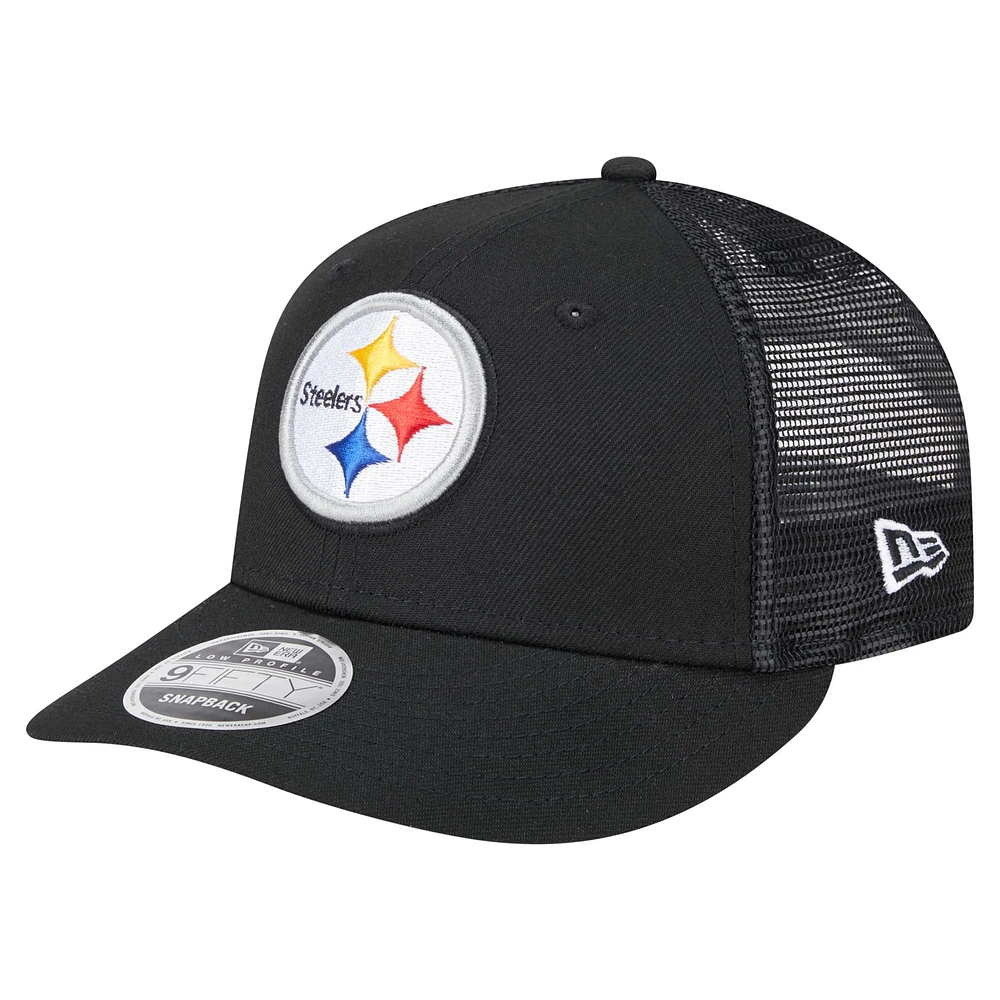 Men's New Era Black Pittsburgh Steelers Low Profile 9FIFTY Snapback Hat