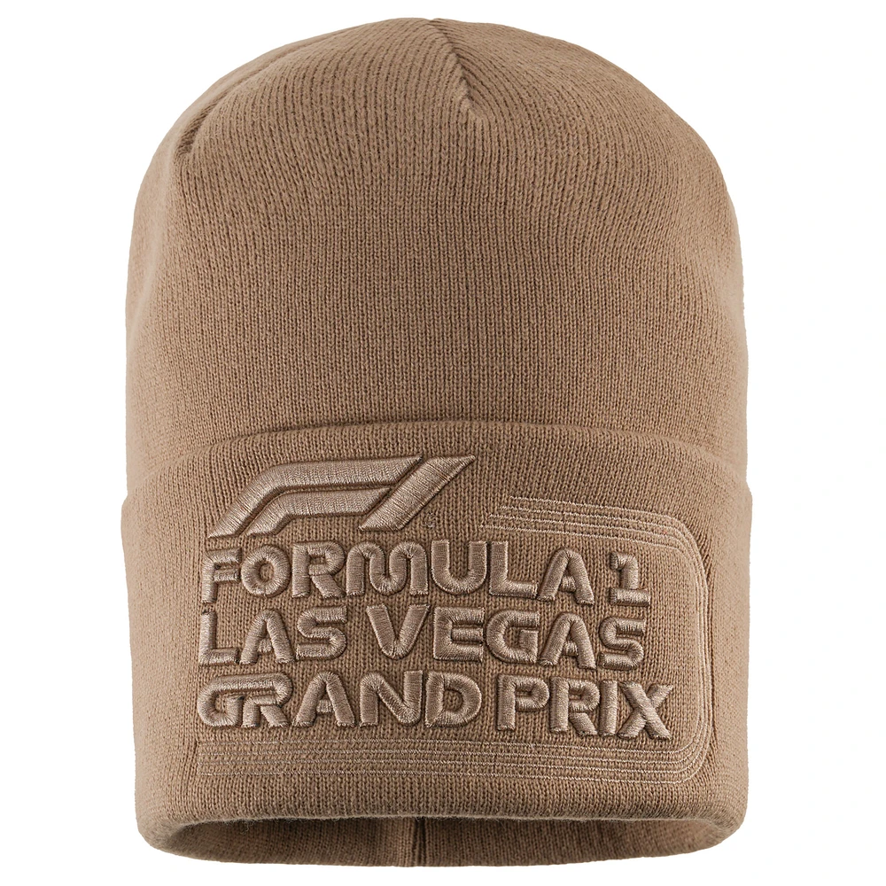 Unisex Tan Formula 1 2024 Las Vegas Grand Prix Cuffed Knit Beanie