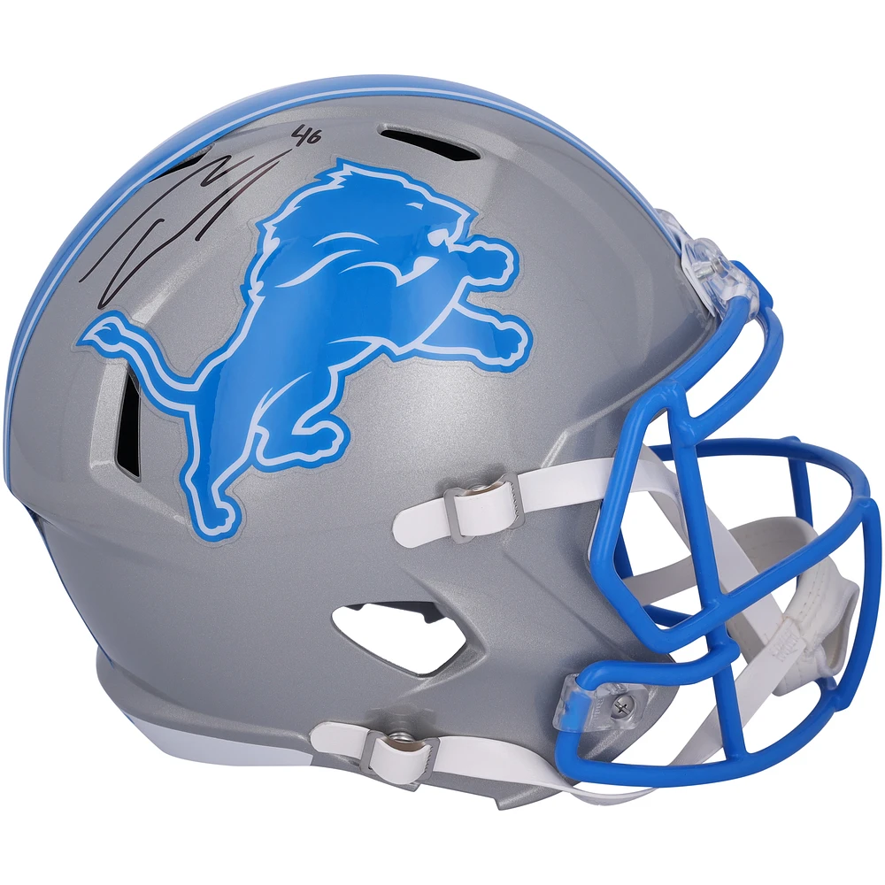 Jack Campbell Detroit Lions Autographed 2024 Riddell Speed Replica Helmet