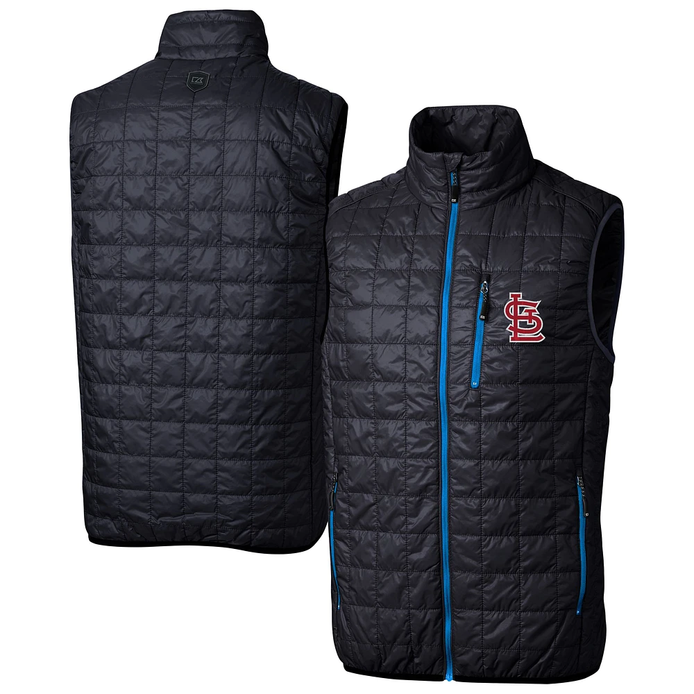 Men's Cutter & Buck Navy St. Louis Cardinals Cooperstown Collection Rainier PrimaLoft® Eco Insulated Full-Zip Puffer Vest