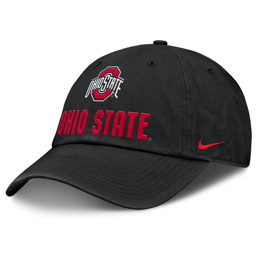 Men's Nike Ohio State Buckeyes 2025 Sideline Club Adjustable Hat