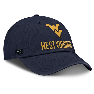 Men's Nike Navy West Virginia Mountaineers 2025 Sideline Club Adjustable Hat
