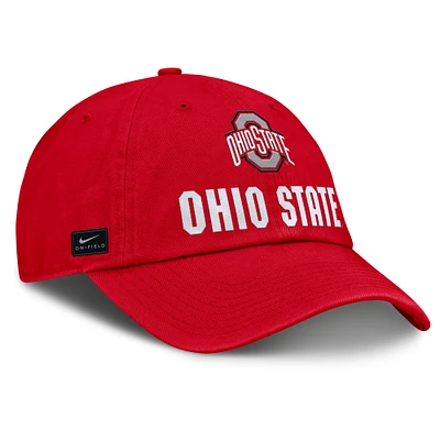 Men's Nike Scarlet Ohio State Buckeyes 2025 Sideline Club Adjustable Hat