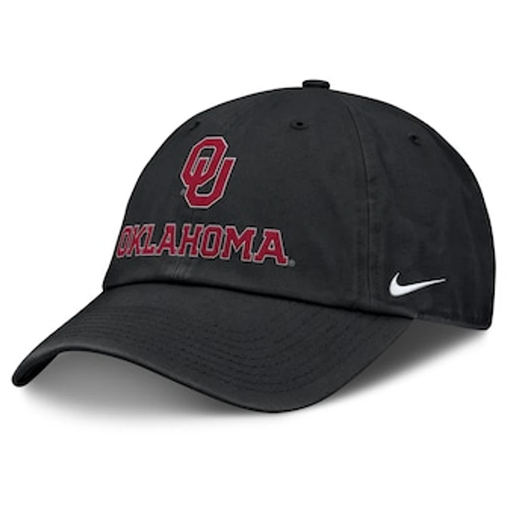 Men's Nike Black Oklahoma Sooners 2025 Sideline Club Adjustable Hat