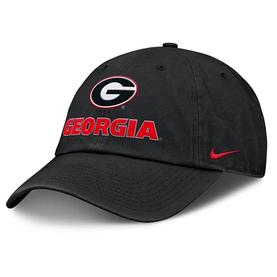 Men's Nike Black Georgia Bulldogs 2025 Sideline Club Adjustable Hat