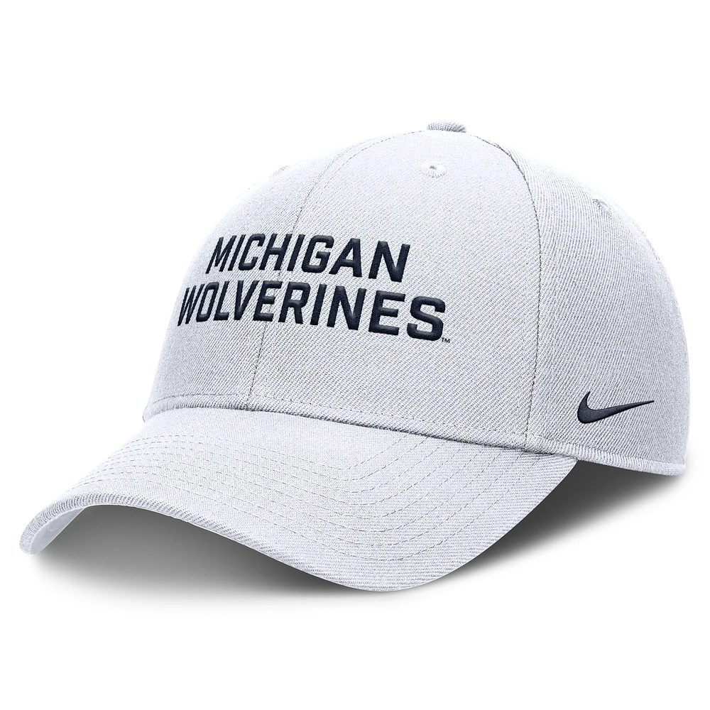 Men's Nike White Michigan Wolverines Rise Practice Adjustable Hat
