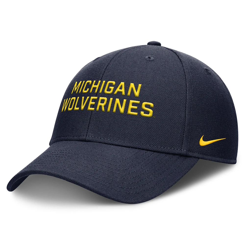 Men's Nike Navy Michigan Wolverines Rise Practice Adjustable Hat