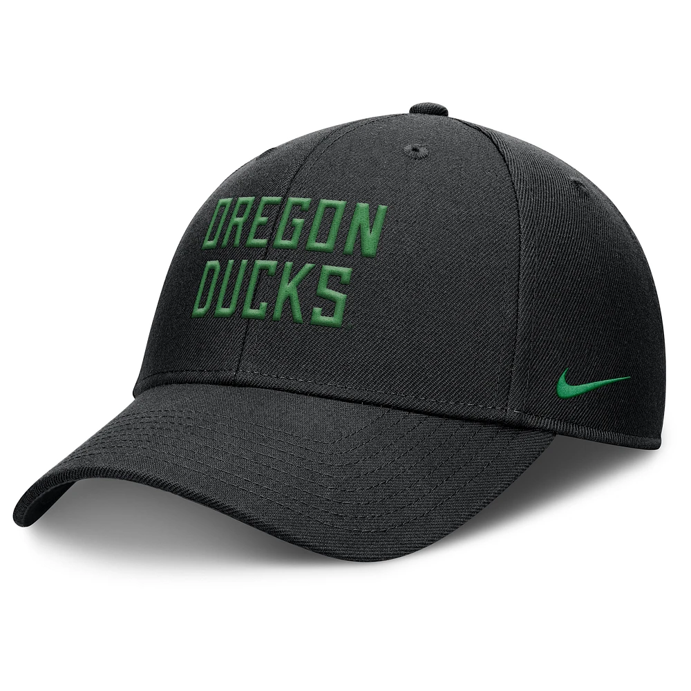 Men's Nike Black Oregon Ducks Rise Practice Adjustable Hat