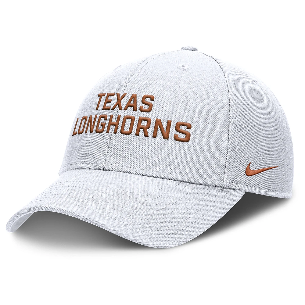 Men's Nike White Texas Longhorns Rise Practice Adjustable Hat