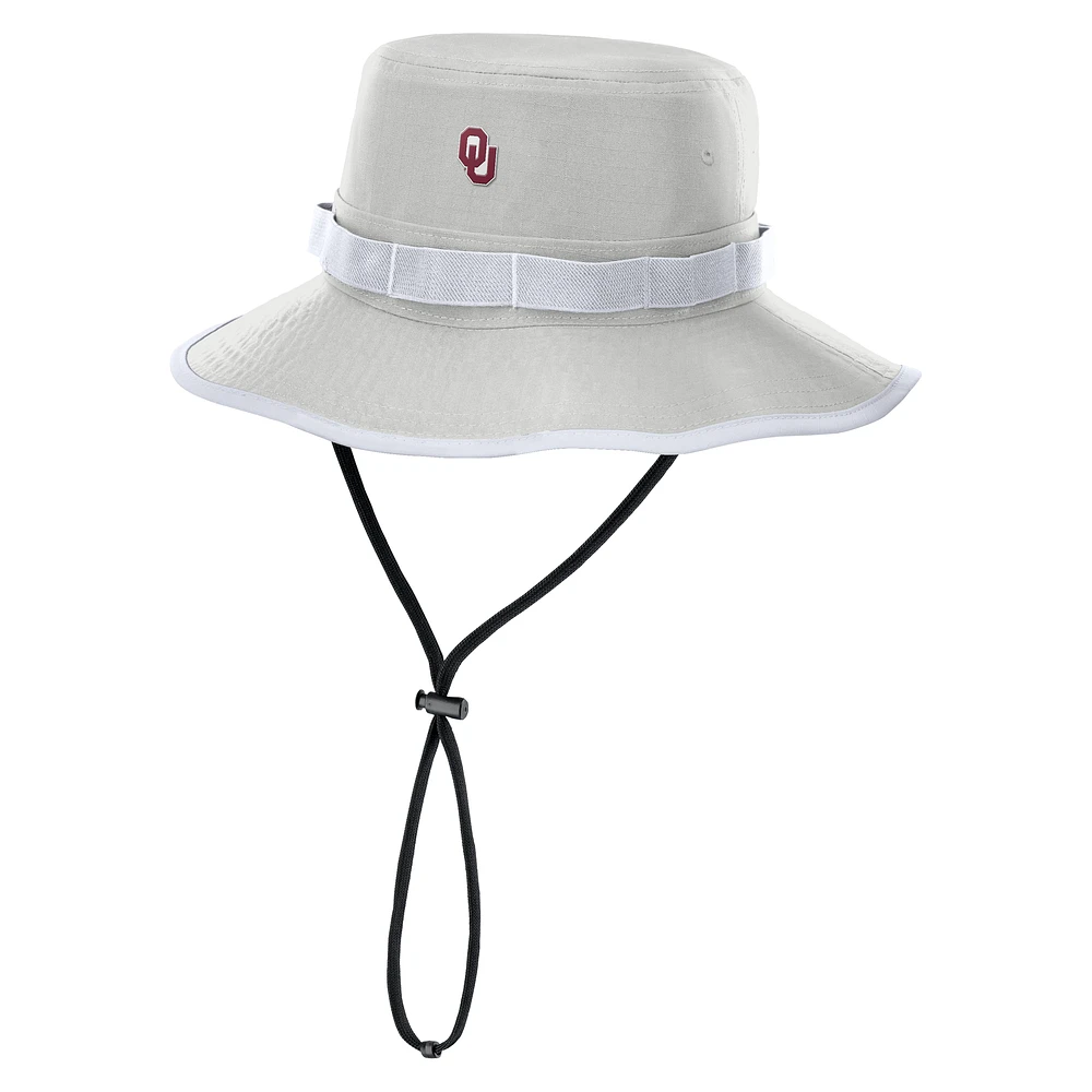 Men's Nike Gray Oklahoma Sooners 2025 Sideline Apex Boonie Performance Bucket Hat