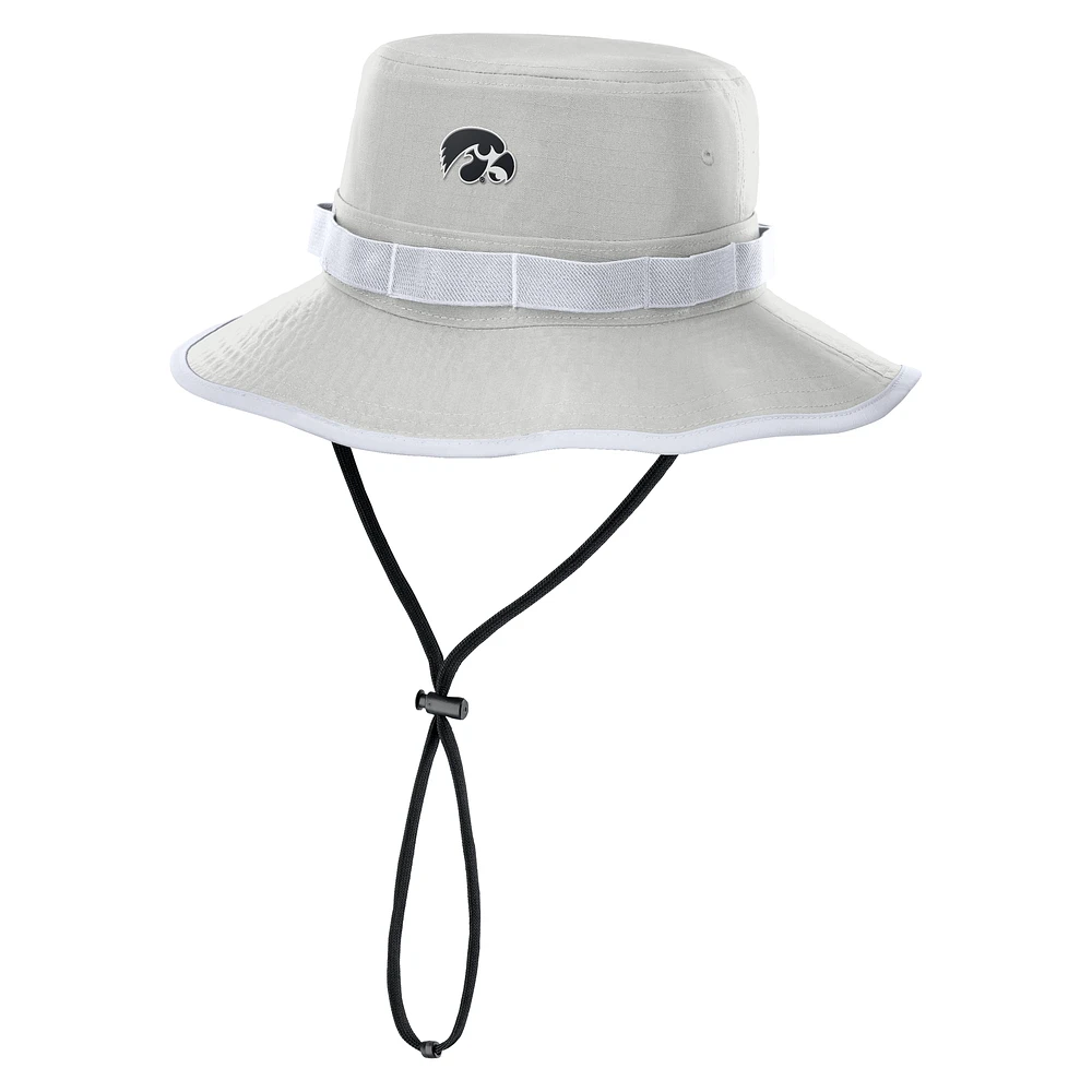 Men's Nike Gray Iowa Hawkeyes 2025 Sideline Apex Boonie Performance Bucket Hat