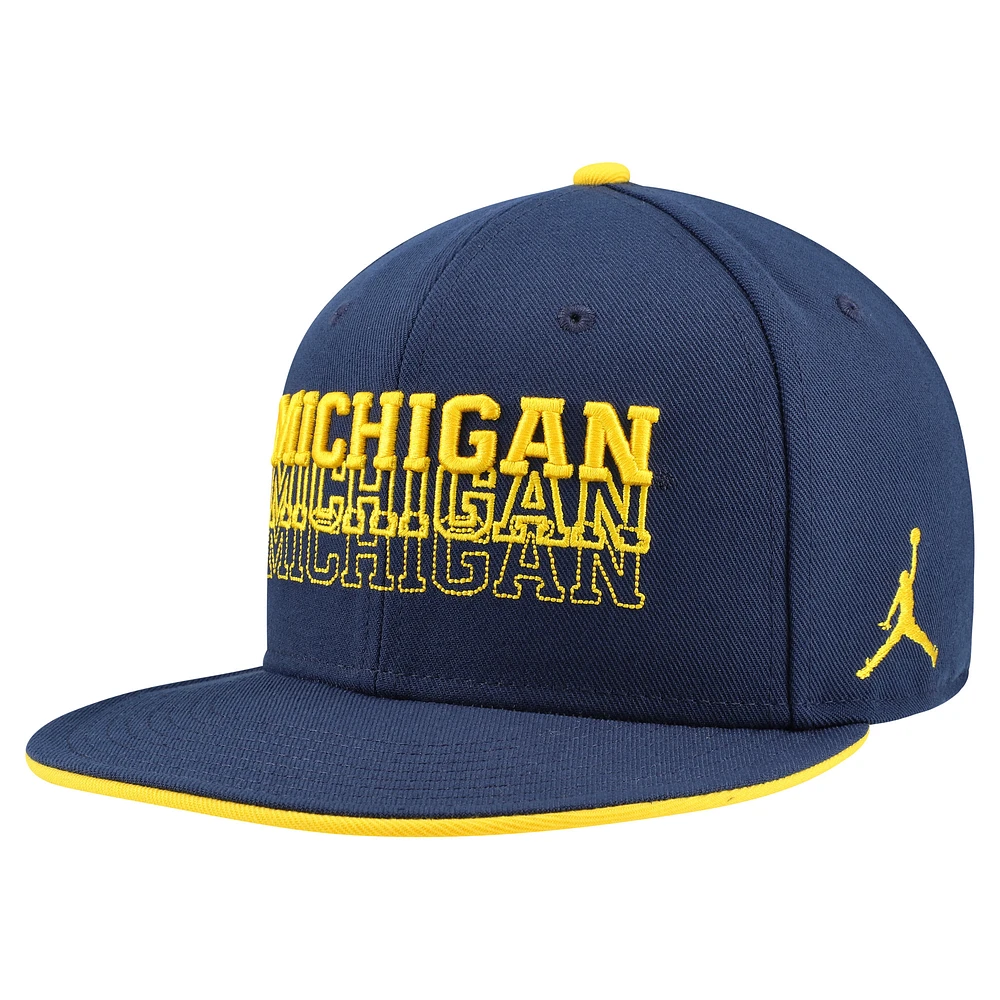 Men's Jordan Brand Navy Michigan Wolverines True Primetime Performance Fitted Hat
