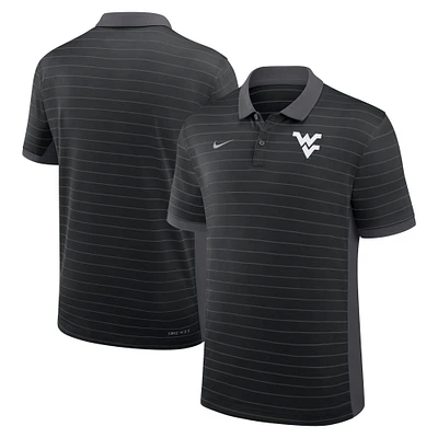 Men's Nike Black West Virginia Mountaineers 2025 Early Season Coaches Sideline Victory Stripe Performance Polo