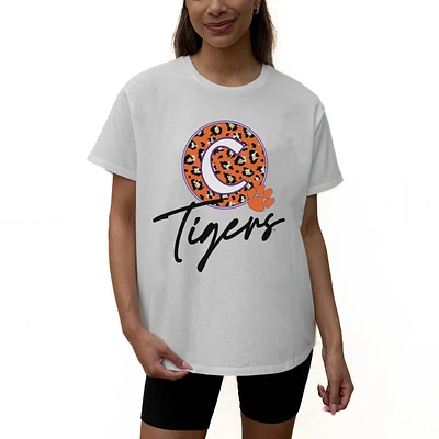 Women's Gameday Couture White Clemson Tigers Wild Expectations Tri-Blend Flowy T-Shirt