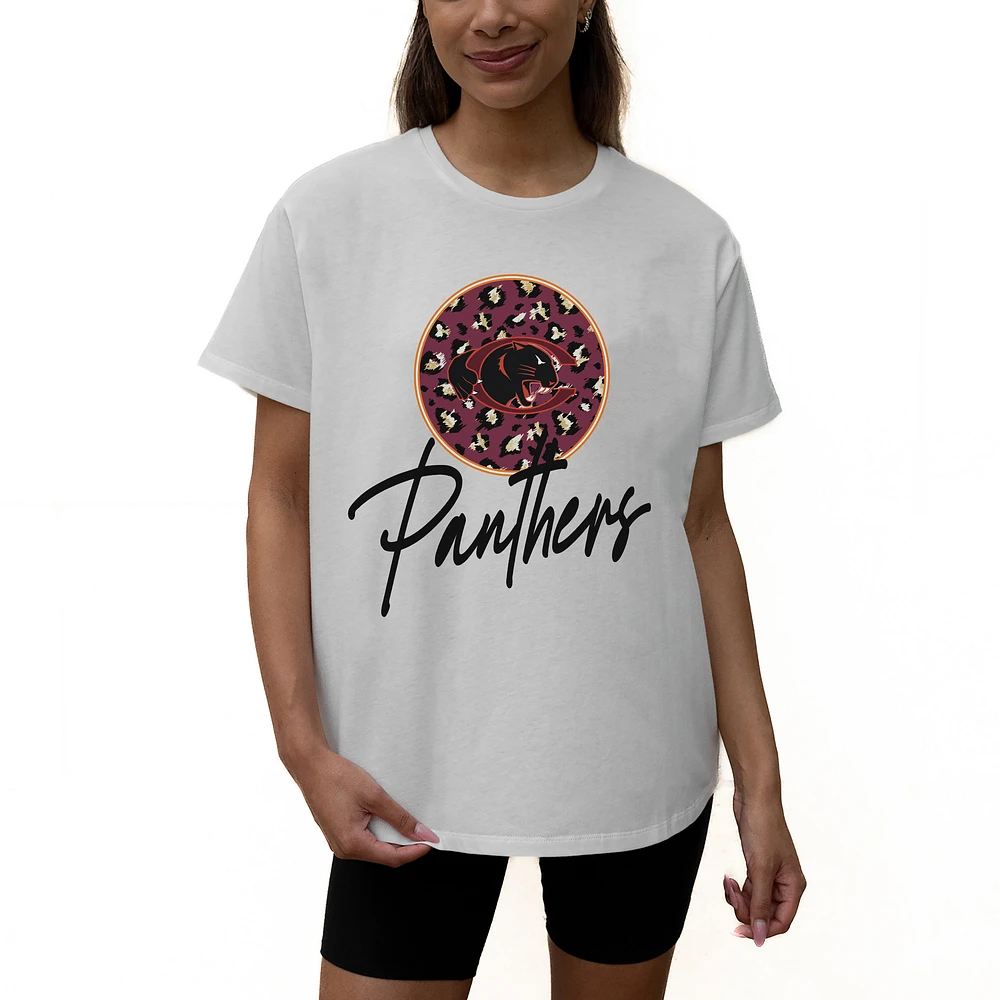 Women's Gameday Couture White Claflin Panthers Wild Expectations Tri-Blend Flowy T-Shirt