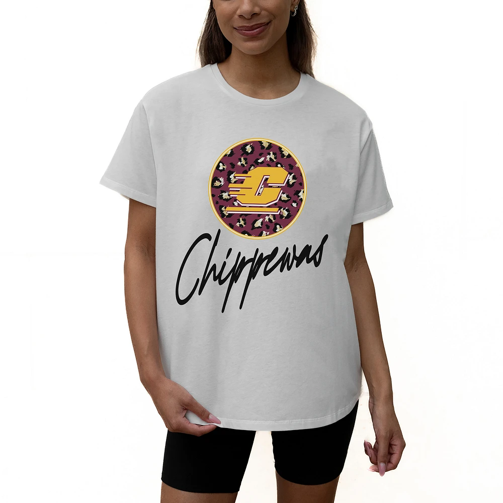 Women's Gameday Couture White Central Michigan Chippewas Wild Expectations Tri-Blend Flowy T-Shirt