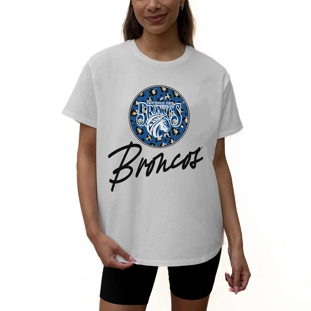 Women's Gameday Couture White Fayetteville State Broncos Wild Expectations Tri-Blend Flowy T-Shirt
