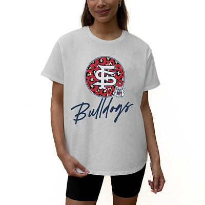 Women's Gameday Couture White Fresno State Bulldogs Wild Expectations Tri-Blend Flowy T-Shirt
