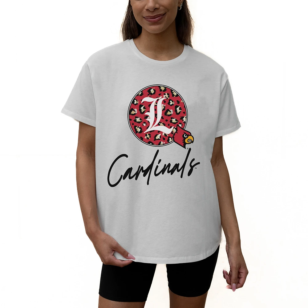 Women's Gameday Couture White Louisville Cardinals Wild Expectations Tri-Blend Flowy T-Shirt