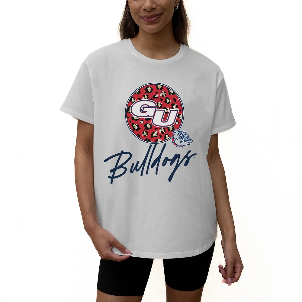 Women's Gameday Couture White Gonzaga Bulldogs Wild Expectations Tri-Blend Flowy T-Shirt