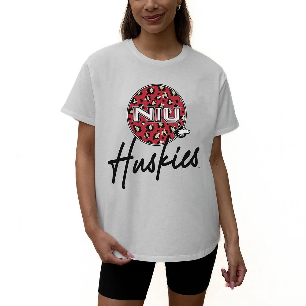 Women's Gameday Couture White Northern Illinois Huskies Wild Expectations Tri-Blend Flowy T-Shirt
