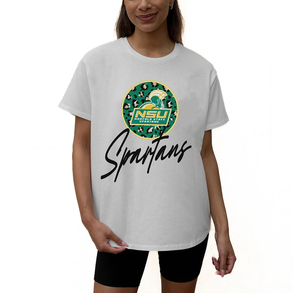 Women's Gameday Couture White Norfolk State Spartans Wild Expectations Tri-Blend Flowy T-Shirt