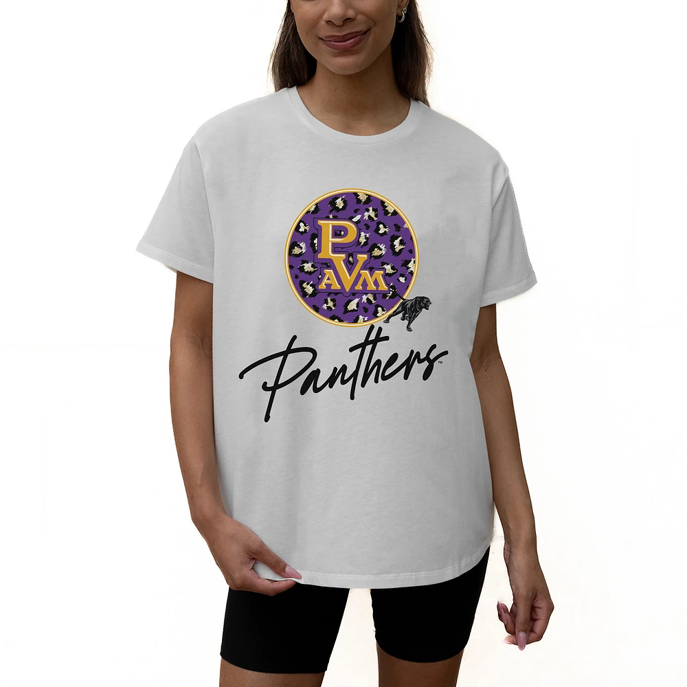 Women's Gameday Couture White Prairie View A&M Panthers Wild Expectations Tri-Blend Flowy T-Shirt