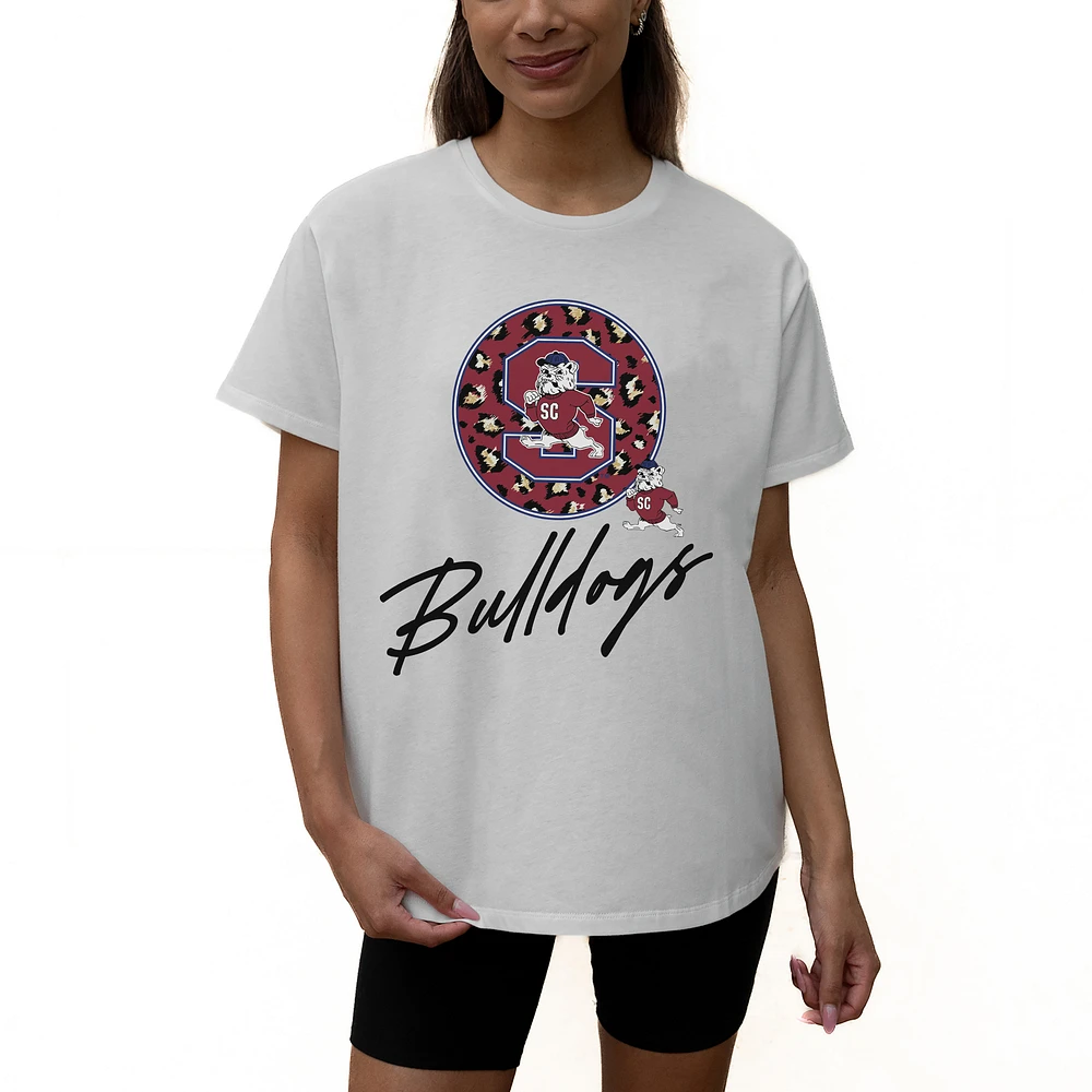 Women's Gameday Couture White South Carolina State Bulldogs Wild Expectations Tri-Blend Flowy T-Shirt