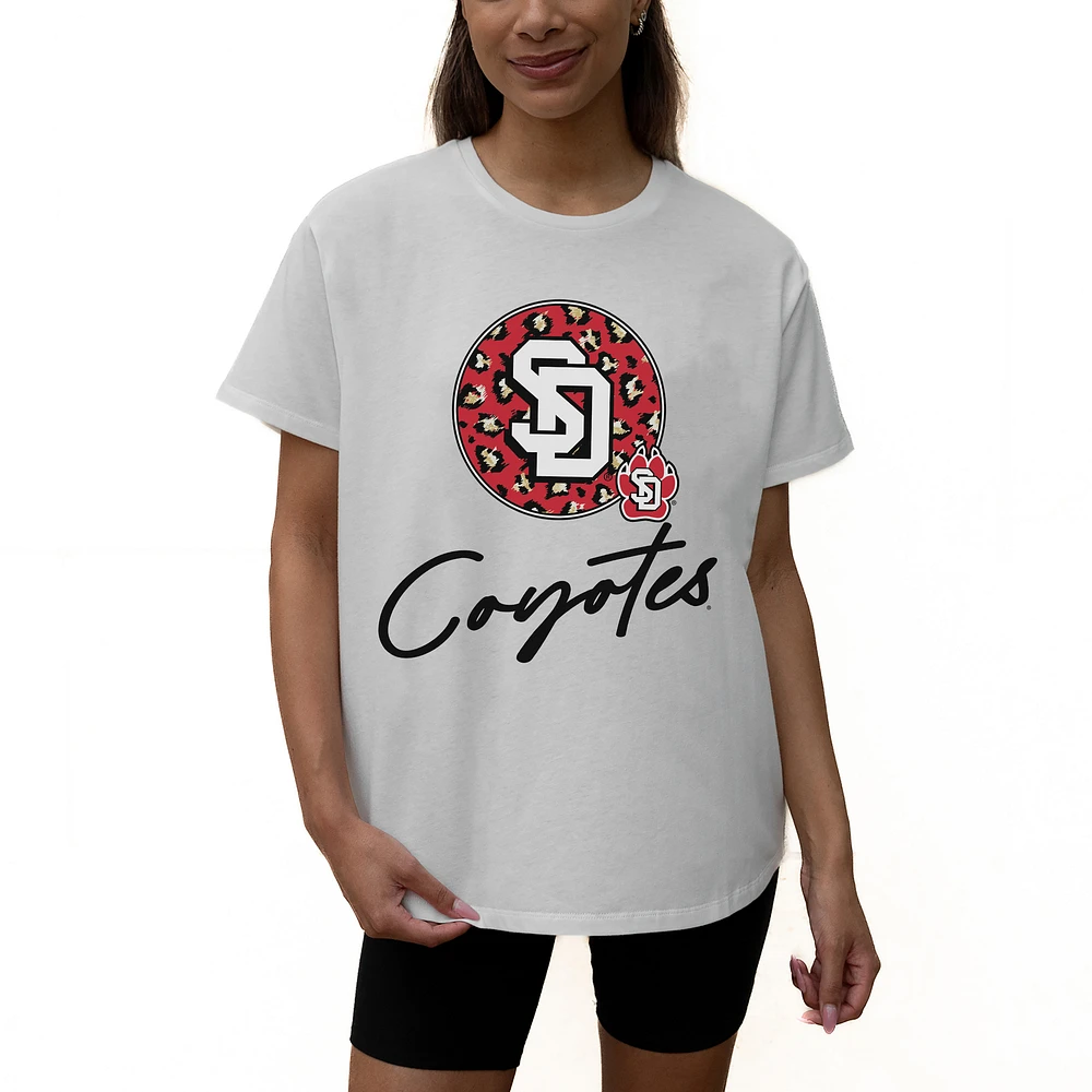 Women's Gameday Couture White South Dakota Coyotes Wild Expectations Tri-Blend Flowy T-Shirt