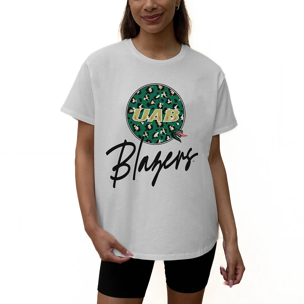 Women's Gameday Couture White UAB Blazers Wild Expectations Tri-Blend Flowy T-Shirt