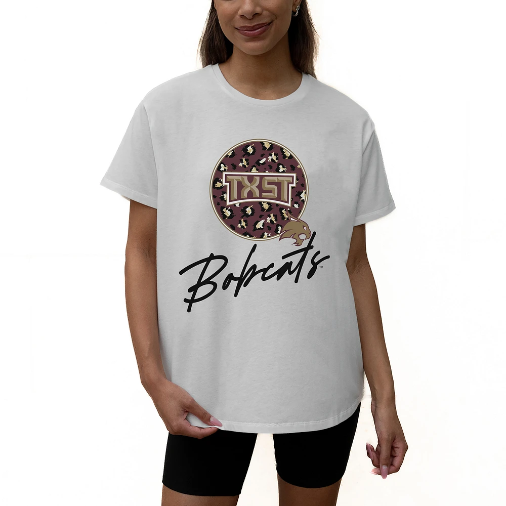 Women's Gameday Couture White Texas State Bobcats Wild Expectations Tri-Blend Flowy T-Shirt