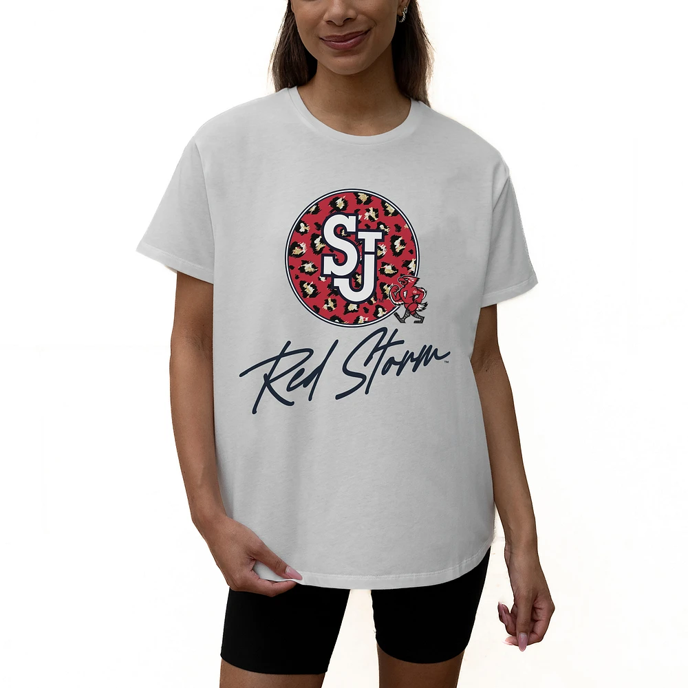 Women's Gameday Couture White St. John's Red Storm Wild Expectations Tri-Blend Flowy T-Shirt