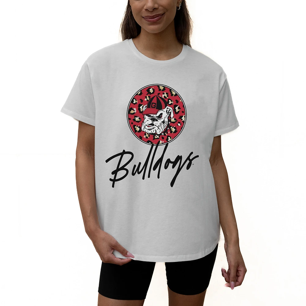 Women's Gameday Couture White Georgia Bulldogs Wild Expectations Tri-Blend Flowy T-Shirt