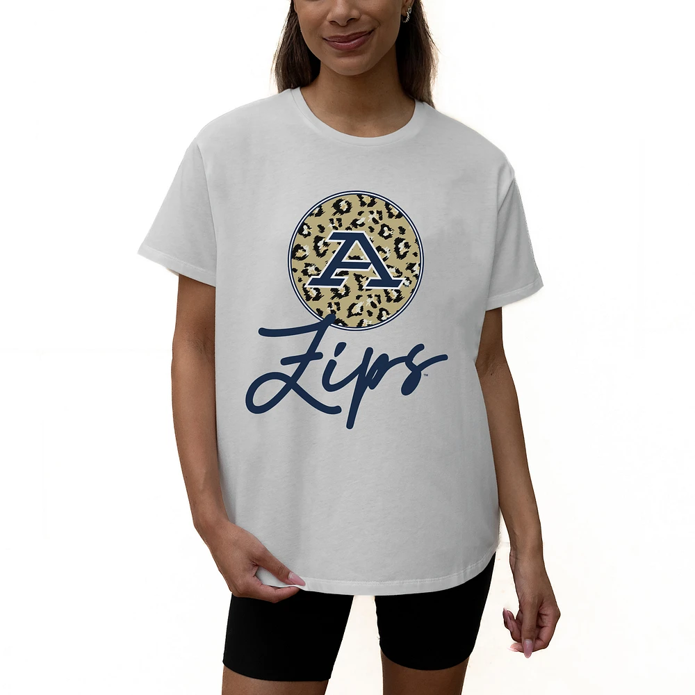 Women's Gameday Couture White Akron Zips Wild Expectations Tri-Blend Flowy T-Shirt