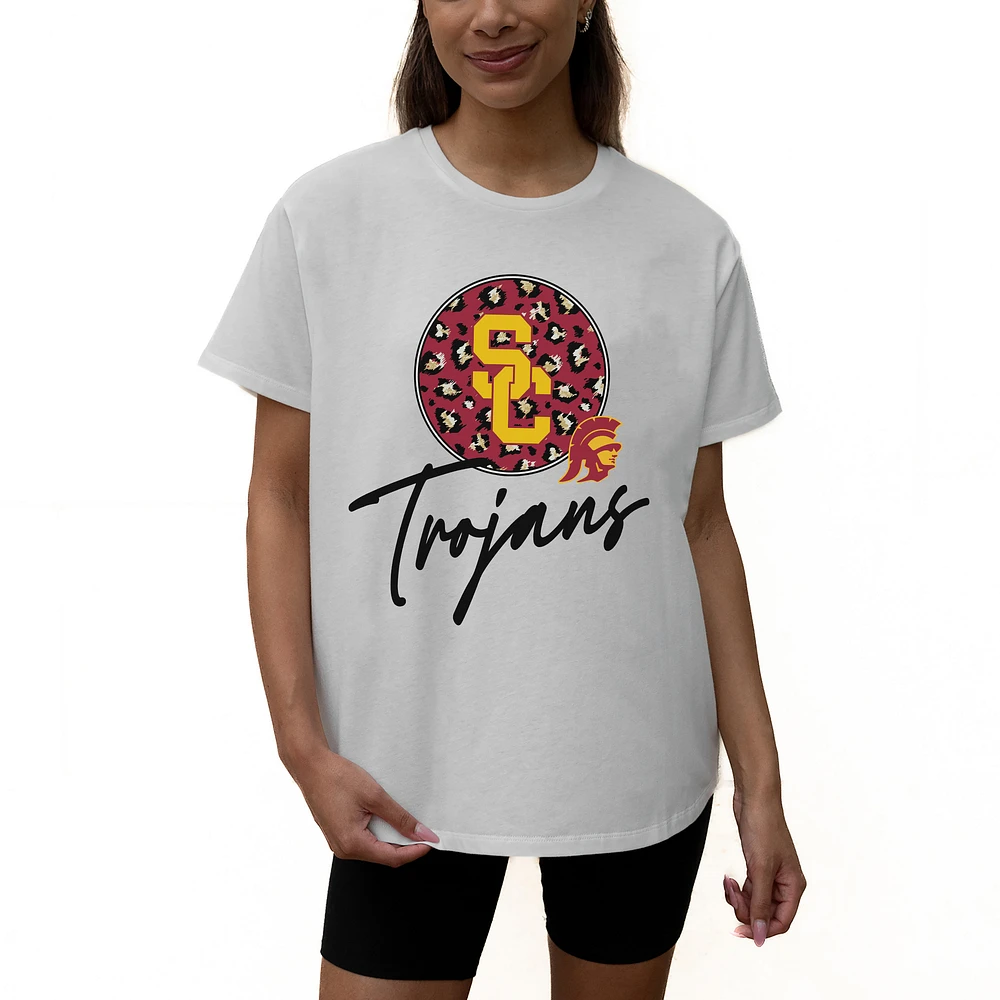 Women's Gameday Couture White USC Trojans Wild Expectations Tri-Blend Flowy T-Shirt